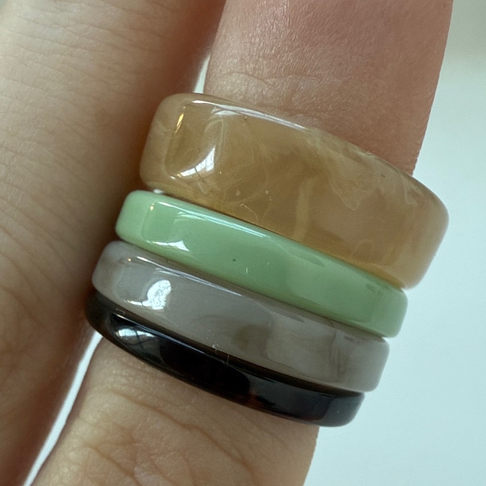 Elegant Multi-Color Rings Set - Picture 3 of 3